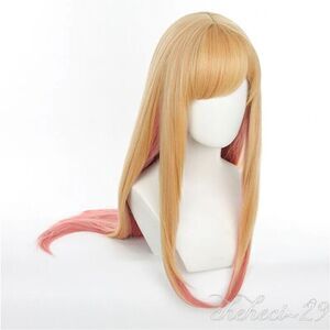 30" My Dress-Up Darling Marin Kitagawa Cosplay Costume Wig Yellow Highlight Pink